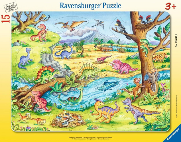 Ravensburger puzzle dla dzieci "Małe dinozaury" 15 elementów, 3+