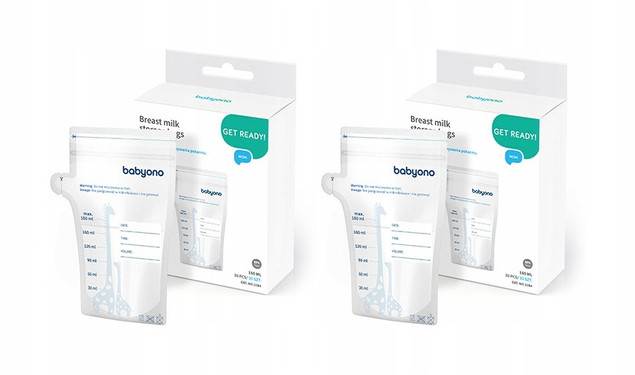 2x BABYONO Woreczki Do Pokarmu 180ml 30 Sztuk 1084