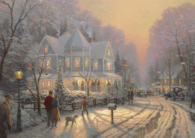 Puzzle Schmidt Spiele 1000 el. Thomas Kinkade "Świąteczne spotkanie" Premium Quality