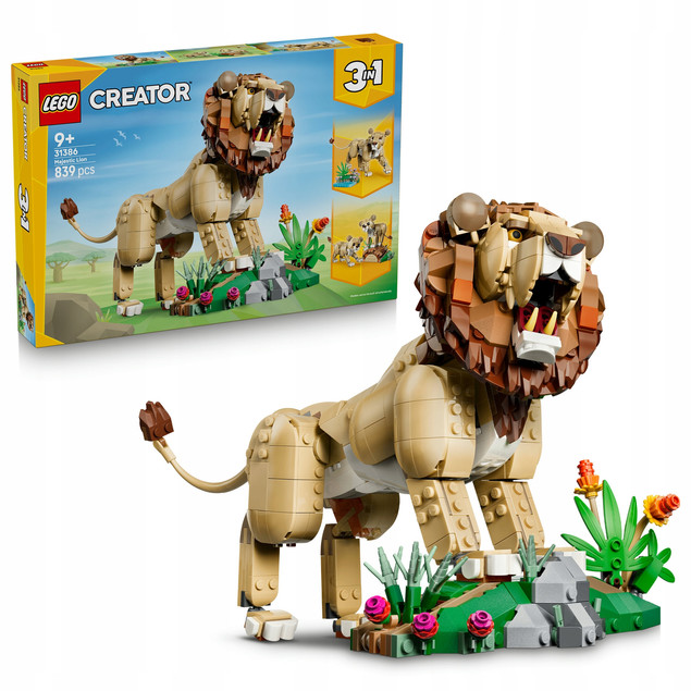 LEGO Creator 3w1 31386 Dumny Lew Dzikie Zwierzęta