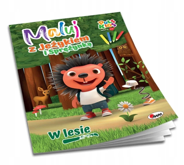 Wnętrze kolorowanki Maluj z Jeżykiem i Sprężynką. W lesie