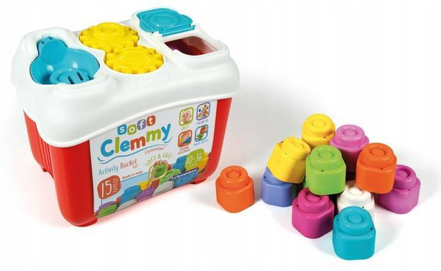 Duże Klocki Sensoryczne Wiaderko Aktywności Sorter 12m+ Clementoni
