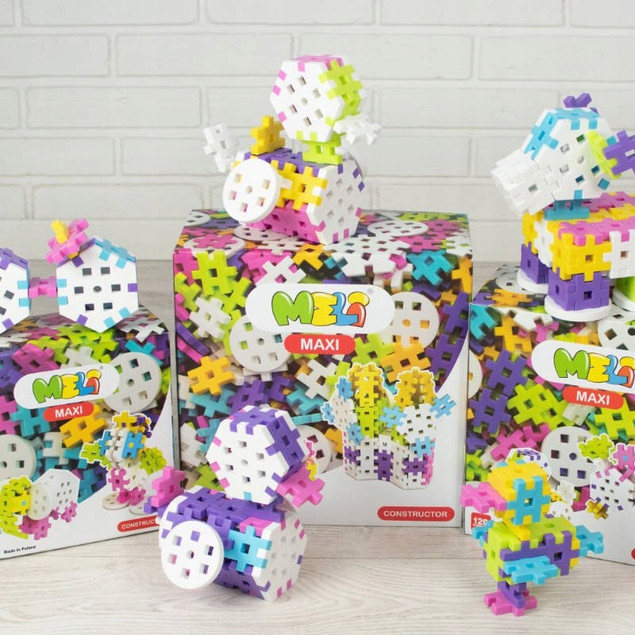 Klocki Meli Maxi Constructor Pink 220 el. Zestaw Konstrukcyjny Różowy