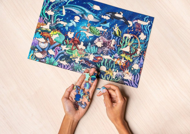 Ravensburger - Drewniane puzzle - Kolorowy świat morza 500