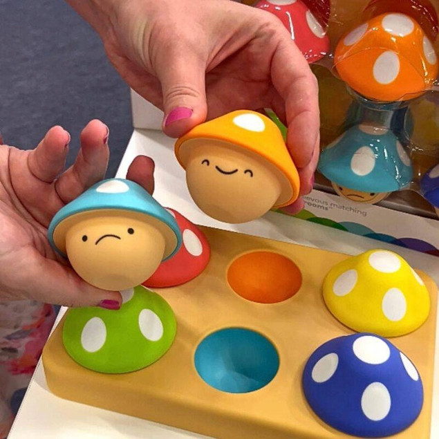 Sorter Psotne Grzybki Sassy 12m+ | Edukacyjna Zabawka STEM | Nauka Emocji i Kolorów