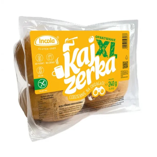 Bezglutenowe bułki kajzerki Incola 4x60 g