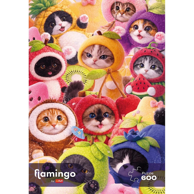Puzzle Trefl 600 elementów Flamingo by Trefl, Owocowe kotki