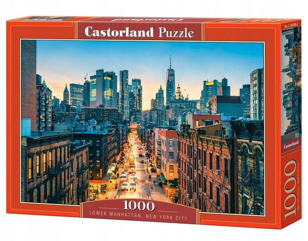 Puzzle 1000 Układanka Widok Manhattan NOWY JORK Miasto Noc Obraz 9+ Castor