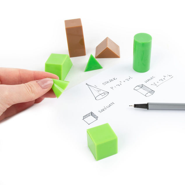 KIDEA Modele 3D Figur Brył Geometrycznych B PIXELE Zestaw Szkolny 8 Modeli