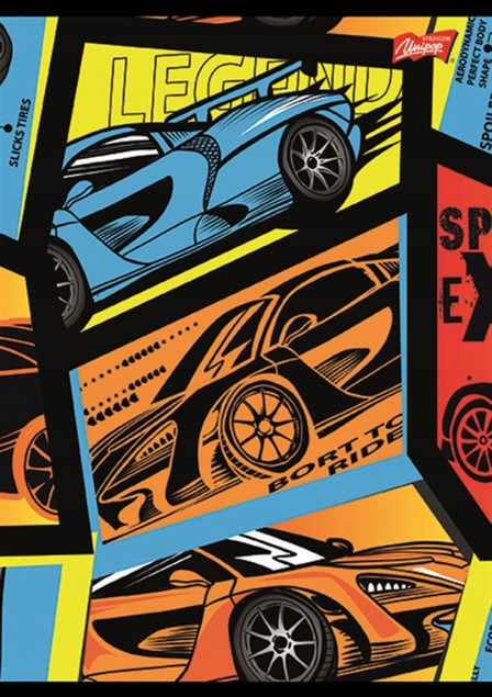 Zeszyt Szkolny A5 16k TRZYLINIA KOLOROWA Chłopięcy AUTA Unipap