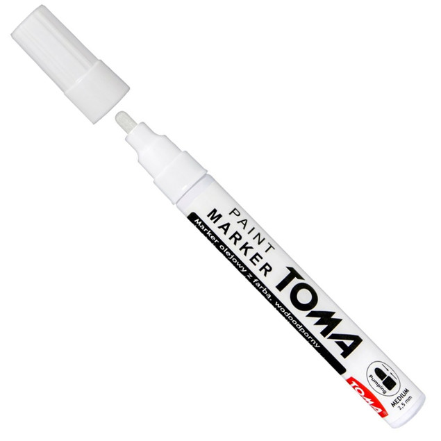Marker olejowy Toma TO-440 2,5 mm, biały 10 ml