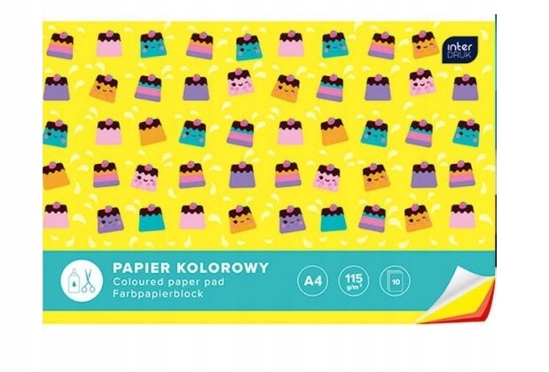 3x Blok Wycinanka Papier Kolorowy A4/10k Do Prac Plastycznych 115g