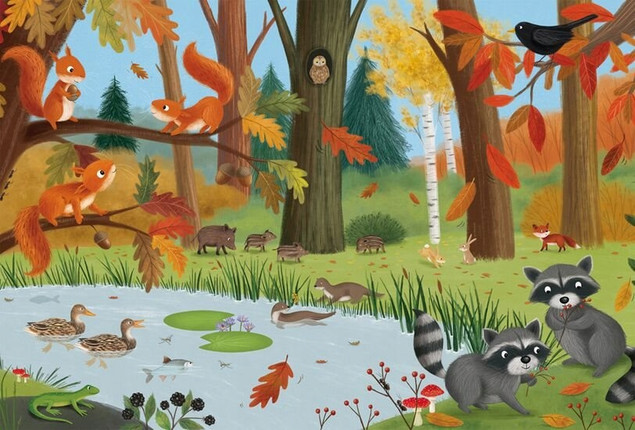 Puzzle Schmidt Spiele 3x24 Zwierzęta Leśne i Łąkowe