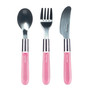 Canpol babies metalowy zestaw sztućców dla dzieci różowy