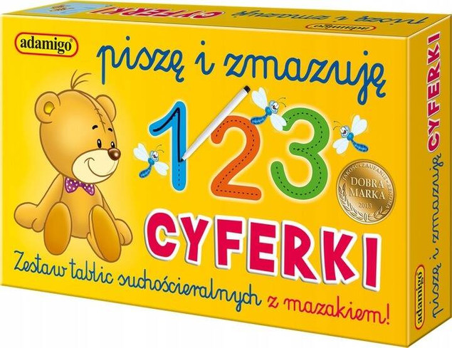 Zestaw edukacyjny Piszę i Zmazuję Litery Cyferki Adamigo