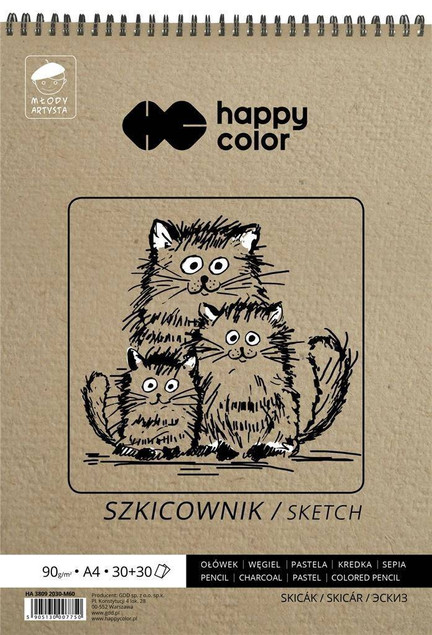 Szkicownik A4/60K Młody Artysta HAPPY COLOR