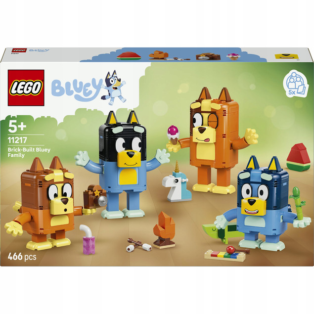 LEGO Bluey 11217 Bluey i jej Rodzina z Klocków – Zestaw Konstrukcyjny
