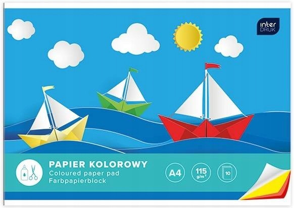 3x Blok Wycinanka Papier Kolorowy A4/10k Do Prac Plastycznych 115g