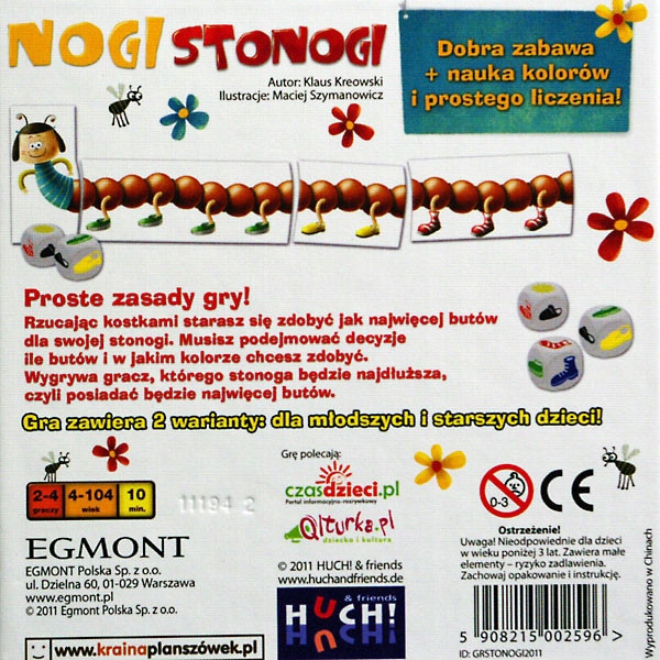 Nogi Stonogi gra edukacyjna Egmont
