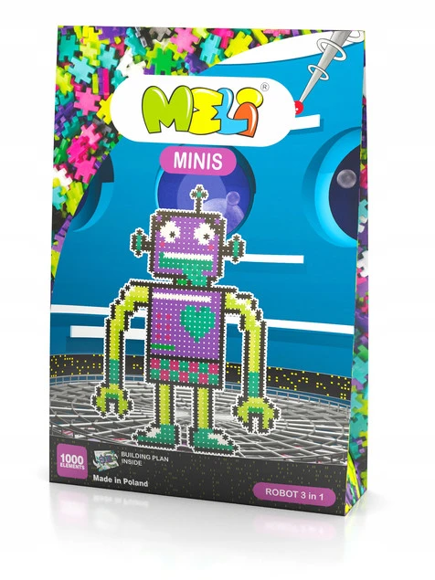 Detale klocków Meli Minis Robot 3w1 i ich rozmiar