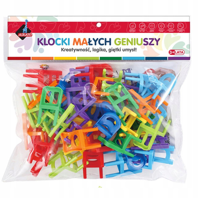 Askato Klocki Krzesełka 40 el. Gra Zręcznościowa Balans 102146