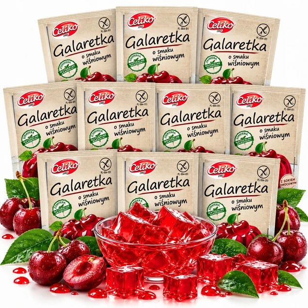 Celiko Galaretka Wiśniowa Bezglutenowa 75g x10_1