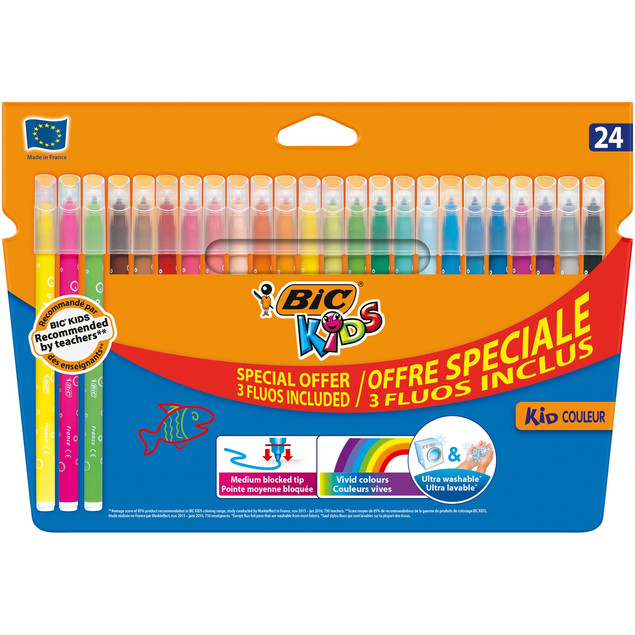 Flamastry Kid Couleur Fluo 20+4 kolory BIC