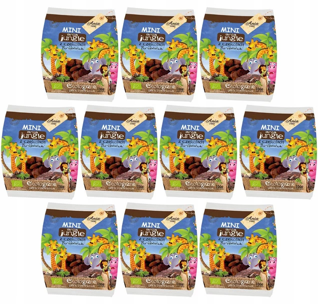10x BIO Ania Ciastka Z Czekoladą Mini Jungle 1kg