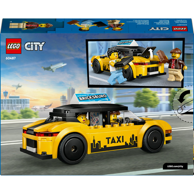 LEGO City 60487 Żółta taksówka elektryczna z minifigurkami