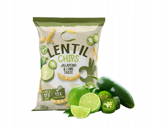 Chrupki soczewicowe jalapeno limonka 100g Oho!