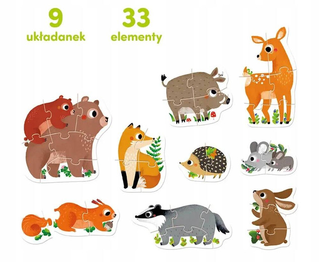 Puzzle Progresywne Zwierzątka w Lesie CzuCzu