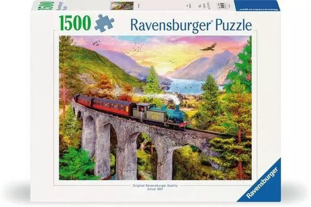Puzzle Ravensburger 1500 el. Jesienna Przejażdżka Pociągiem