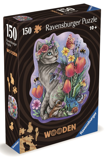 Drewniane puzzle Magiczny kot 150 elementów