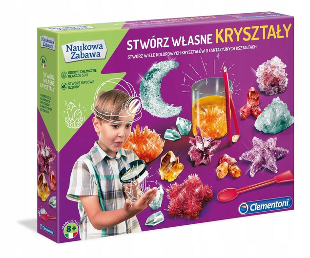 Stwórz Własne Kryształy Doświadczenia Naukowa Zabawa 8+ Clementoni