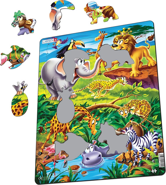 Puzzle Larsen 18 el. Układanka Król Lew Safari dla Dzieci
