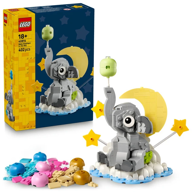 LEGO Iconic 40814 Słoniątko na niebie – Prezent na narodziny dziecka
