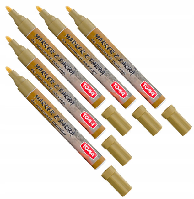 Marker renowacyjny Toma 5szt. (czarny, biały, srebrny, złoty)