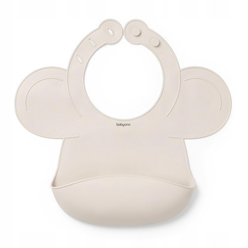Śliniak silikonowy Babyono beżowy 30×28 cm