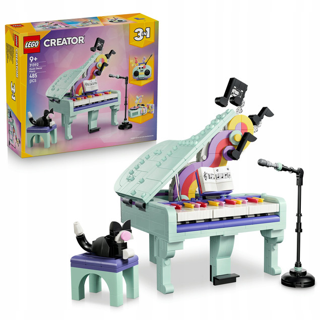 LEGO Creator 3w1 31392 Pianino z Kotem | Muzyczna Dekoracja Retro