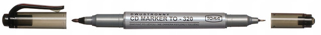 Marker permanentny czarny dwustronny TOMA