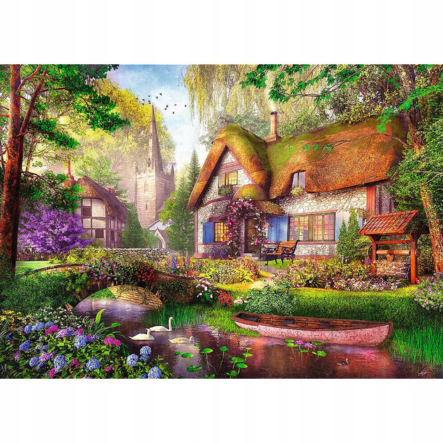 Puzzle 1000 Tea Time Chatka w lesie - Trefl