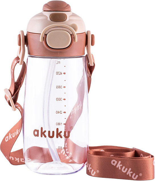 Akuku Szkolny bidon 480ml z tritanu ze słomką i smyczą