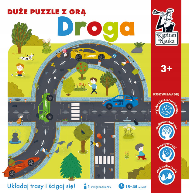 Duże Puzzle z Grą DROGA Układaj Trasy 3+ Kapitan Nauka
