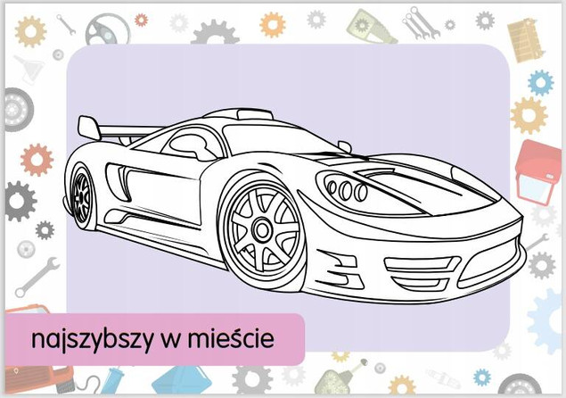 Kolorowanka z tatuażami. Samochody sportowe