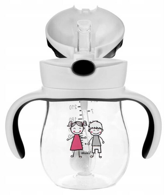 Innowacyjny Kubek Bidon Z Obciążoną Słomką 250ml Akuku A0034