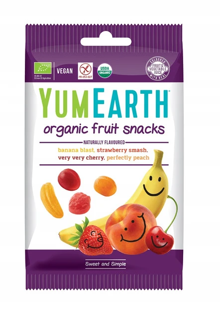 Żelki banan, wiśnia, truskawka YumEarth 50g