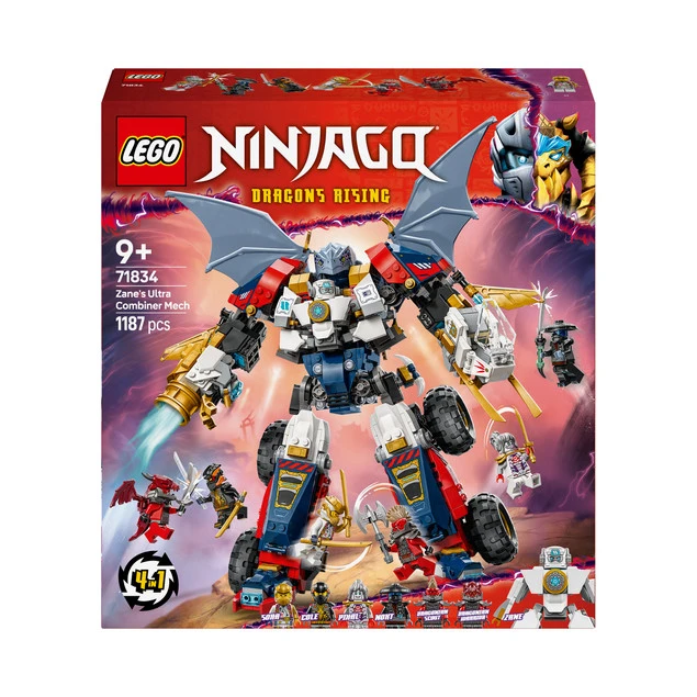 LEGO Ninjago 71834 Wielofunkcyjny Ultramech Zane'a 4 w 1, zestaw transformowalny