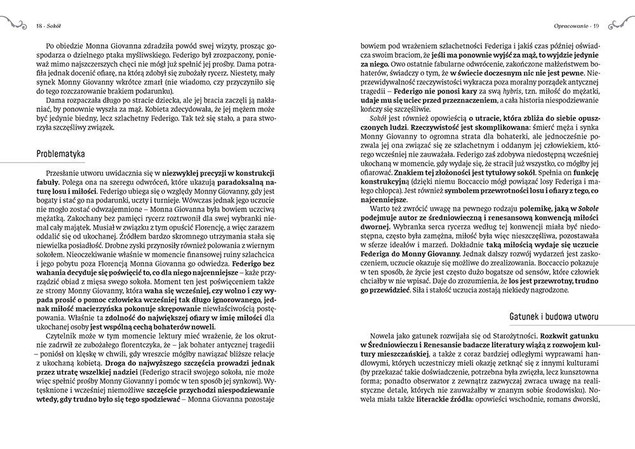 Sokół Giovanni Boccaccio lektury z opracowaniem