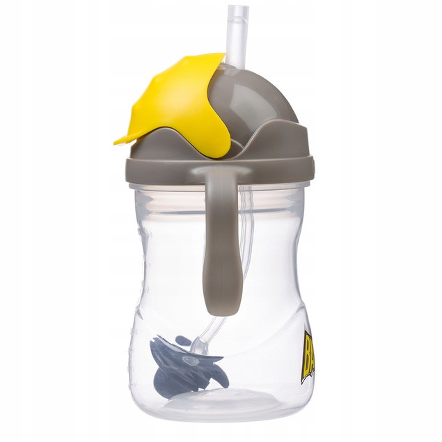 Bidon B.Box do nauki picia 240 ml niekapek ze słomką szary/żółty 6m+