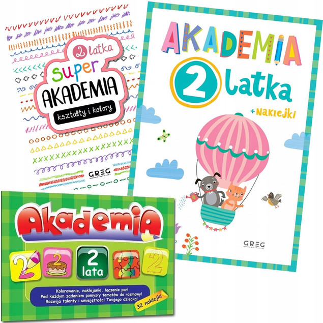 Greg Akademia 2-latka Książeczki Pierwsze słowa Naklejki